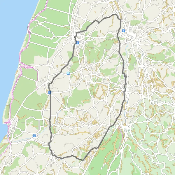 Miniatura do mapa de inspiração para ciclismo "Caminho das Colinas de Alcobaça" em Centro (PT), Portugal. Gerado pelo planejador de rotas de ciclismo Tarmacs.app