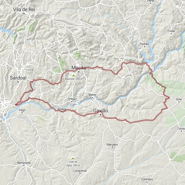Miniatura do mapa de inspiração para ciclismo "Caminho das Aldeias na Serra de Candeeiros" em Centro (PT), Portugal. Gerado pelo planejador de rotas de ciclismo Tarmacs.app