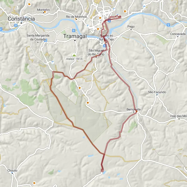 Miniatura do mapa de inspiração para ciclismo "Trilho do Rio Torto" em Centro (PT), Portugal. Gerado pelo planejador de rotas de ciclismo Tarmacs.app