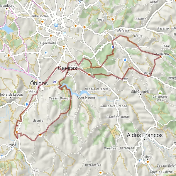 Miniatura do mapa de inspiração para ciclismo "Trilho Gaeiras - Vidais" em Centro (PT), Portugal. Gerado pelo planejador de rotas de ciclismo Tarmacs.app