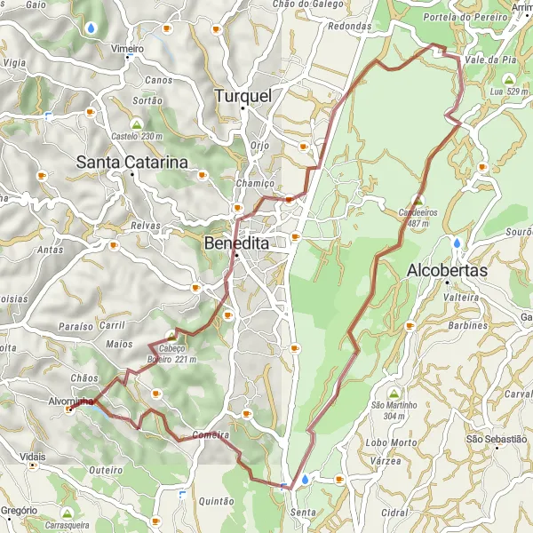Miniatura do mapa de inspiração para ciclismo "Rota dos Candeeiros" em Centro (PT), Portugal. Gerado pelo planejador de rotas de ciclismo Tarmacs.app