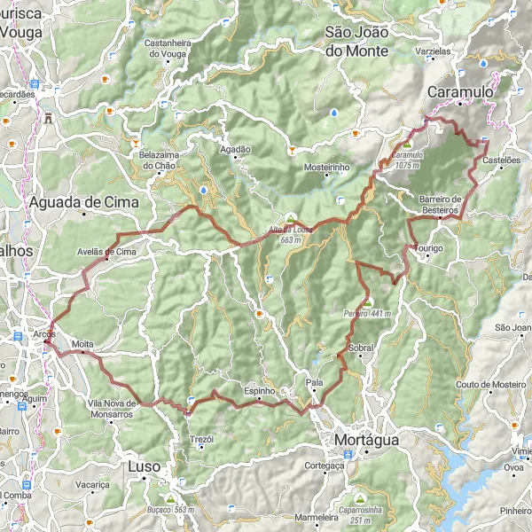 Miniatura do mapa de inspiração para ciclismo "Expedição da Pala" em Centro (PT), Portugal. Gerado pelo planejador de rotas de ciclismo Tarmacs.app