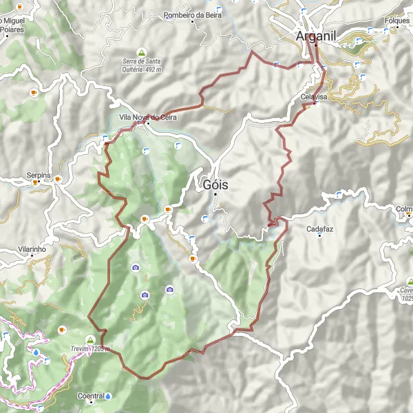 Miniatura do mapa de inspiração para ciclismo "Caminho das Aldeias de Xisto" em Centro (PT), Portugal. Gerado pelo planejador de rotas de ciclismo Tarmacs.app