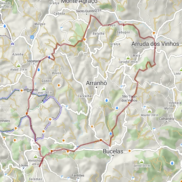 Miniatura do mapa de inspiração para ciclismo "Rota Gravel Boieiro - Santo Quintino" em Centro (PT), Portugal. Gerado pelo planejador de rotas de ciclismo Tarmacs.app