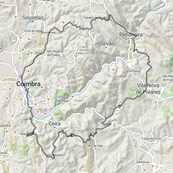 Miniatura do mapa de inspiração para ciclismo "Exploração de Ciclismo pela Natureza em Assafarge" em Centro (PT), Portugal. Gerado pelo planejador de rotas de ciclismo Tarmacs.app