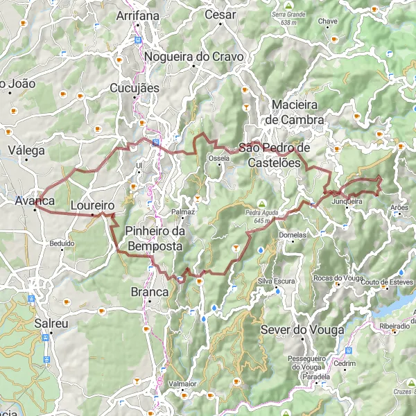 Miniatura do mapa de inspiração para ciclismo "Rota de Ciclismo em Gravel pela Natureza" em Centro (PT), Portugal. Gerado pelo planejador de rotas de ciclismo Tarmacs.app