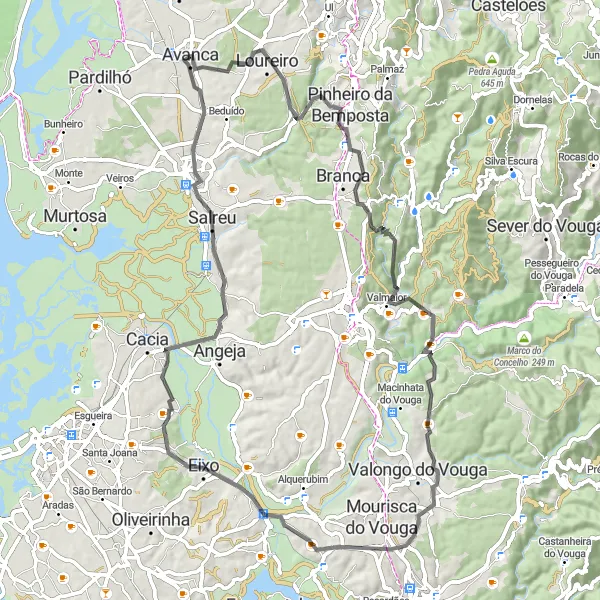 Miniatura do mapa de inspiração para ciclismo "Rota Valmaior" em Centro (PT), Portugal. Gerado pelo planejador de rotas de ciclismo Tarmacs.app