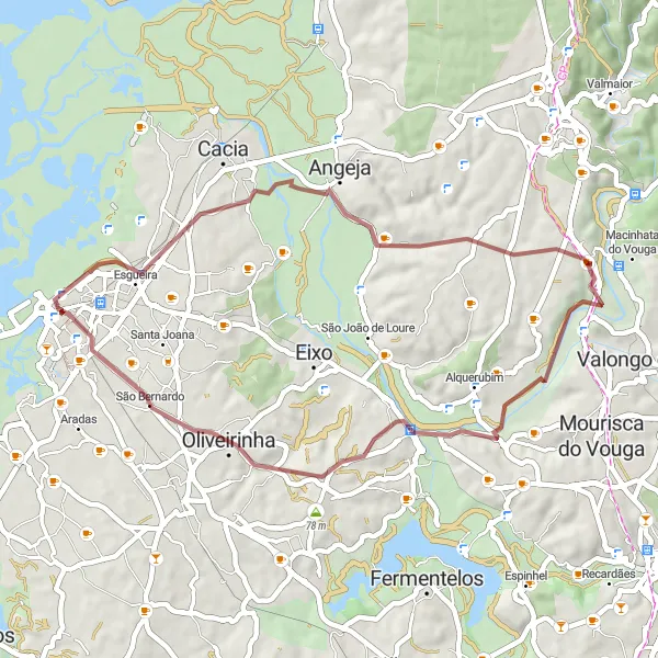 Miniatura do mapa de inspiração para ciclismo "Caminho dos Santos" em Centro (PT), Portugal. Gerado pelo planejador de rotas de ciclismo Tarmacs.app