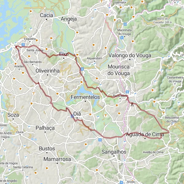 Miniatura do mapa de inspiração para ciclismo "Trilho da Borralha" em Centro (PT), Portugal. Gerado pelo planejador de rotas de ciclismo Tarmacs.app