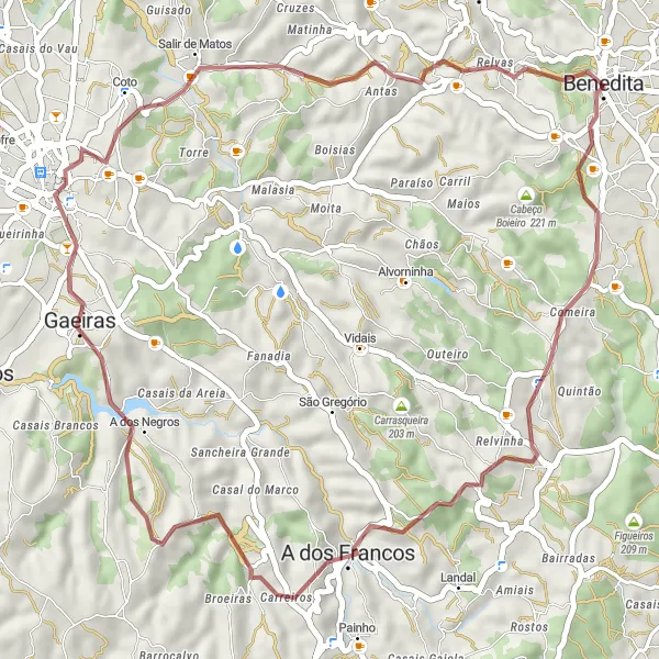 Miniatura do mapa de inspiração para ciclismo "Trilho da Natária e Cabeça Alta" em Centro (PT), Portugal. Gerado pelo planejador de rotas de ciclismo Tarmacs.app
