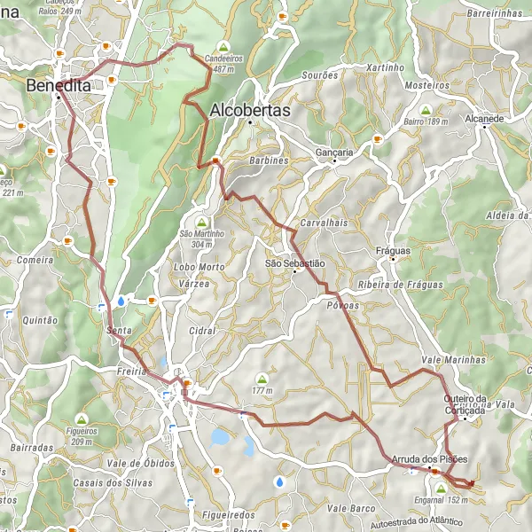 Miniatura do mapa de inspiração para ciclismo "Rota de Pena e Engarnal" em Centro (PT), Portugal. Gerado pelo planejador de rotas de ciclismo Tarmacs.app
