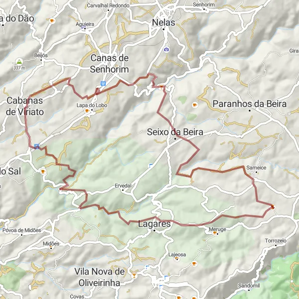 Map miniature of "Gravel Delight" cycling inspiration in Centro (PT), Portugal. Generated by Tarmacs.app cycling route planner