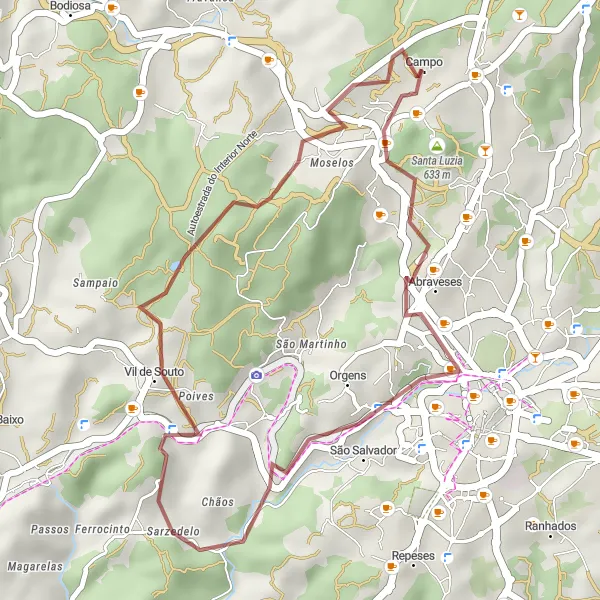 Miniatura do mapa de inspiração para ciclismo "Trilho dos Montes" em Centro (PT), Portugal. Gerado pelo planejador de rotas de ciclismo Tarmacs.app