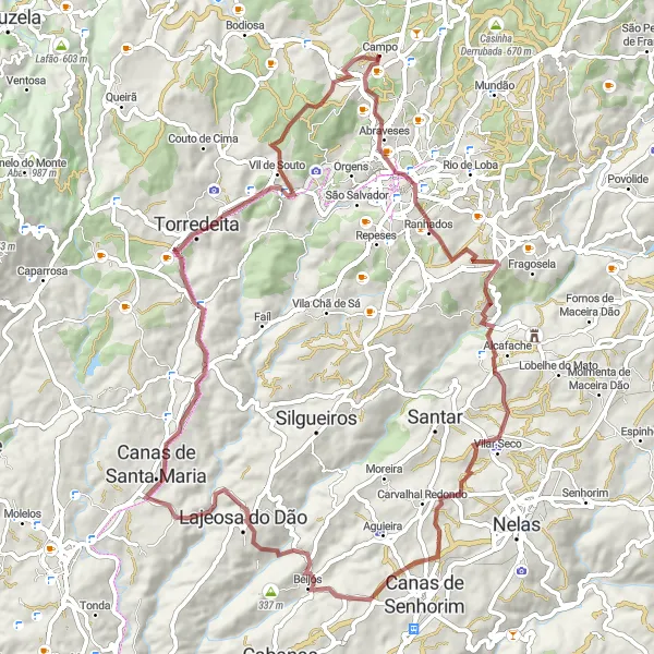 Miniatura do mapa de inspiração para ciclismo "Caminho das Aldeias Históricas" em Centro (PT), Portugal. Gerado pelo planejador de rotas de ciclismo Tarmacs.app