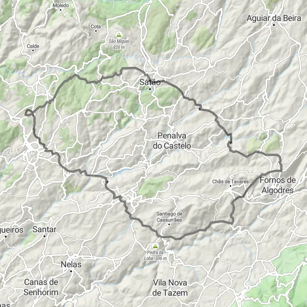 Miniatura do mapa de inspiração para ciclismo "Rota dos Monges e Montanhas" em Centro (PT), Portugal. Gerado pelo planejador de rotas de ciclismo Tarmacs.app