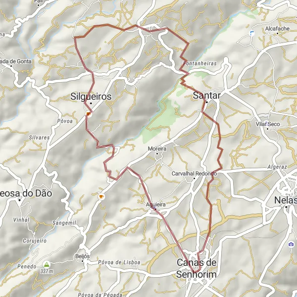 Miniatura do mapa de inspiração para ciclismo "Rota de Silgueiros e Santar" em Centro (PT), Portugal. Gerado pelo planejador de rotas de ciclismo Tarmacs.app