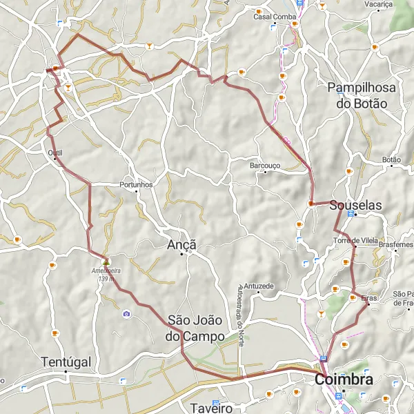 Miniatura do mapa de inspiração para ciclismo "Experiência de Ciclismo em Gravel nos Arredores de Cantanhede" em Centro (PT), Portugal. Gerado pelo planejador de rotas de ciclismo Tarmacs.app