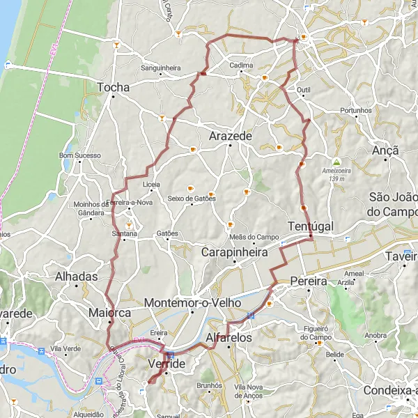 Miniatura do mapa de inspiração para ciclismo "Rota de Maiorca" em Centro (PT), Portugal. Gerado pelo planejador de rotas de ciclismo Tarmacs.app