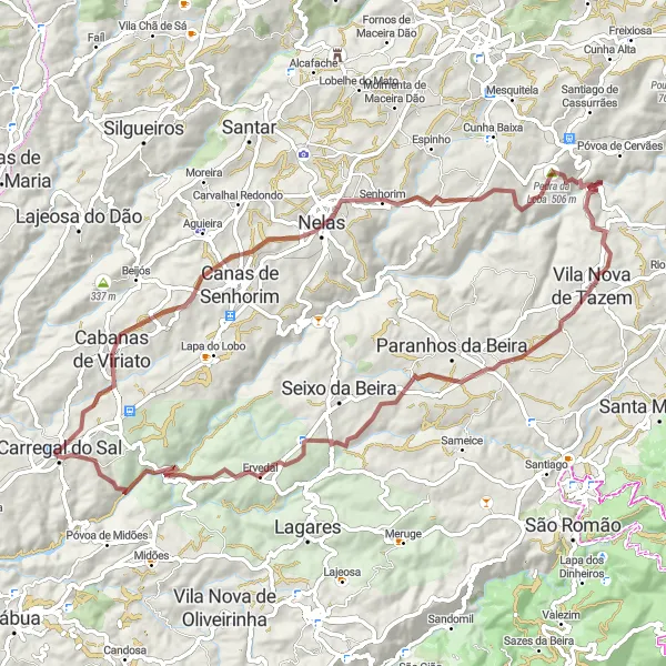 Miniatura do mapa de inspiração para ciclismo "Aventura na Pedra da Loba" em Centro (PT), Portugal. Gerado pelo planejador de rotas de ciclismo Tarmacs.app