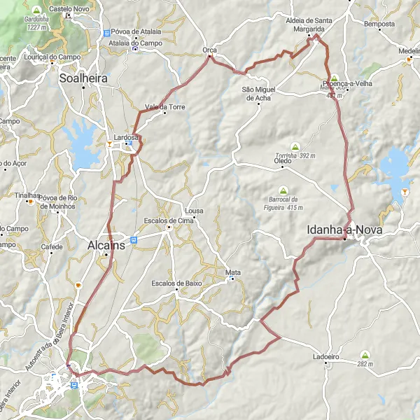 Map miniature of "Discovering the Charming Countryside" cycling inspiration in Centro (PT), Portugal. Generated by Tarmacs.app cycling route planner