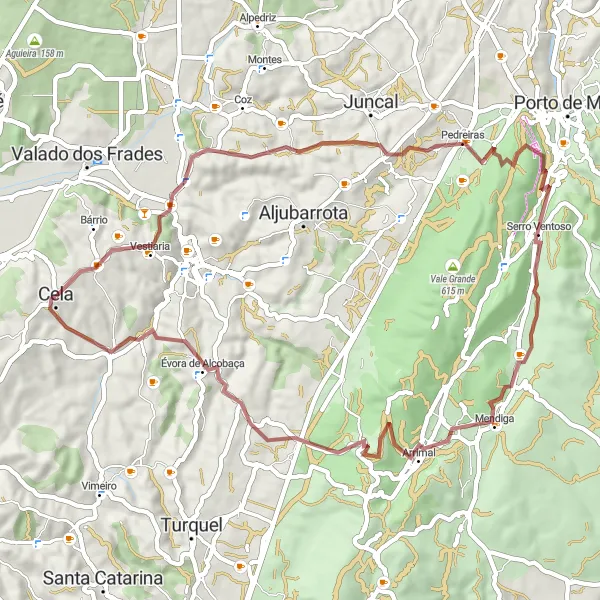 Miniatura do mapa de inspiração para ciclismo "Desafio pela Serra de Aire e Candeeiros" em Centro (PT), Portugal. Gerado pelo planejador de rotas de ciclismo Tarmacs.app