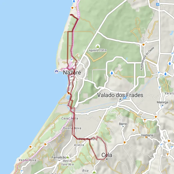 Miniatura do mapa de inspiração para ciclismo "Cela para Cela Pelas Colinas" em Centro (PT), Portugal. Gerado pelo planejador de rotas de ciclismo Tarmacs.app