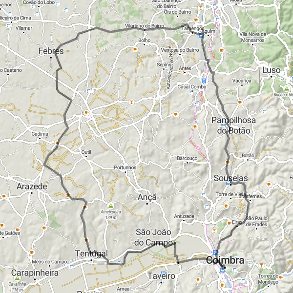 Miniatura do mapa de inspiração para ciclismo "Caminho dos Mosteiros" em Centro (PT), Portugal. Gerado pelo planejador de rotas de ciclismo Tarmacs.app