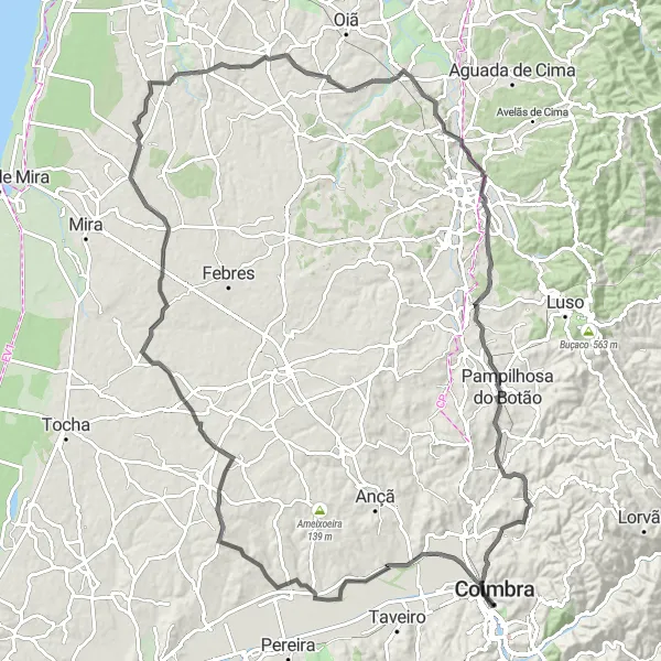 Miniatura do mapa de inspiração para ciclismo "Rota das Aldeias" em Centro (PT), Portugal. Gerado pelo planejador de rotas de ciclismo Tarmacs.app