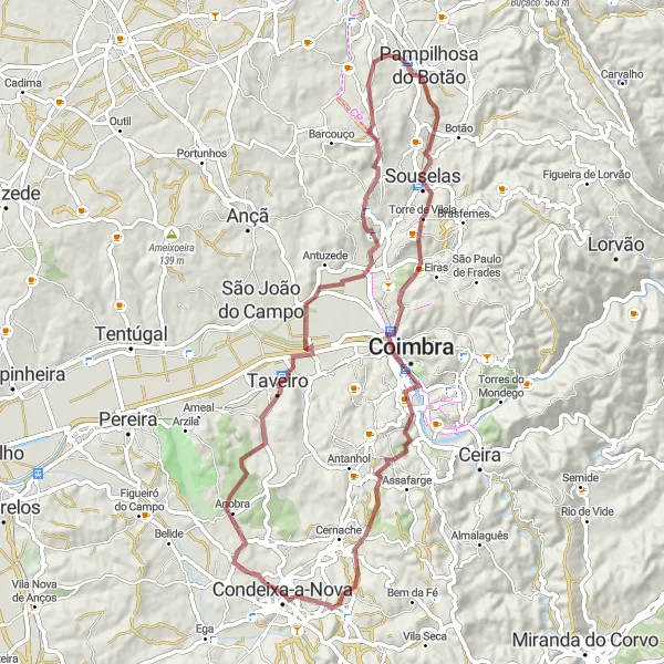 Miniatura do mapa de inspiração para ciclismo "Caminho do Vale do Inferno Gravel" em Centro (PT), Portugal. Gerado pelo planejador de rotas de ciclismo Tarmacs.app