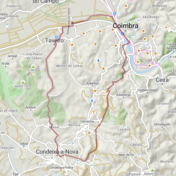 Miniatura do mapa de inspiração para ciclismo "Rota da Pedra" em Centro (PT), Portugal. Gerado pelo planejador de rotas de ciclismo Tarmacs.app