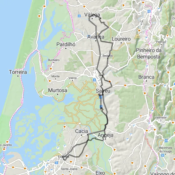 Miniatura do mapa de inspiração para ciclismo "Rota de Estrada Pelourinho de Esgueira - Esgueira" em Centro (PT), Portugal. Gerado pelo planejador de rotas de ciclismo Tarmacs.app