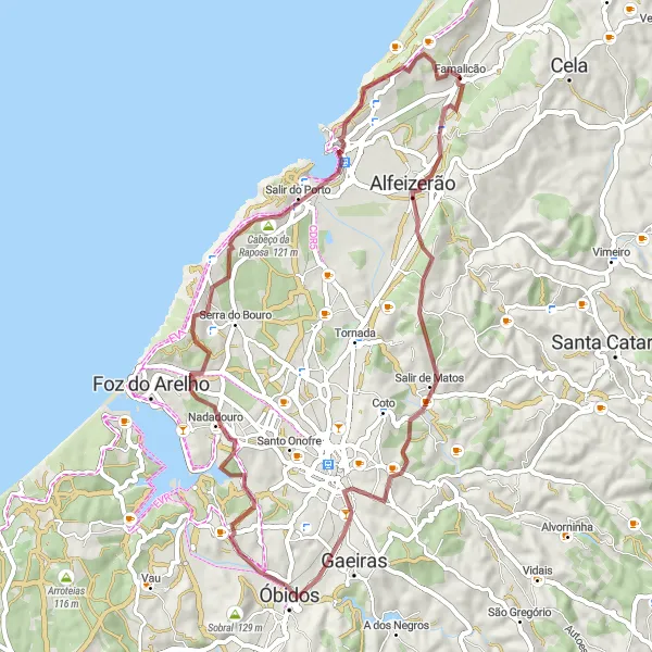 Miniatura do mapa de inspiração para ciclismo "Rota de Gravel Salir de Matos-Mata da Torre" em Centro (PT), Portugal. Gerado pelo planejador de rotas de ciclismo Tarmacs.app