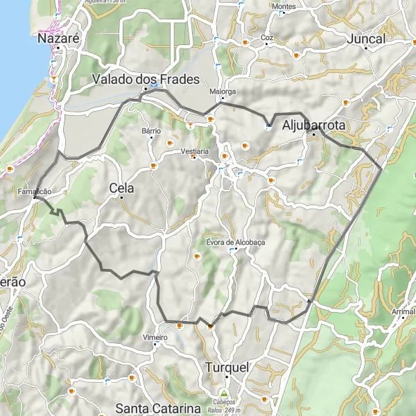 Miniatura do mapa de inspiração para ciclismo "Rota dos Monumentos Históricos" em Centro (PT), Portugal. Gerado pelo planejador de rotas de ciclismo Tarmacs.app