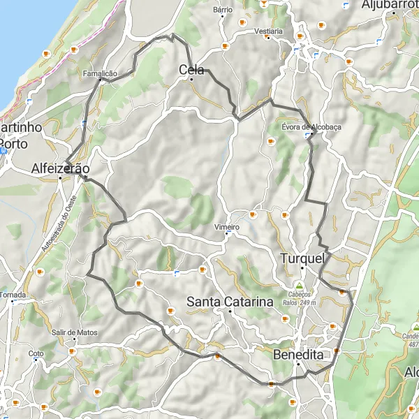 Miniatura do mapa de inspiração para ciclismo "Rota por Estrada Mata da Torre-Alfeizerão" em Centro (PT), Portugal. Gerado pelo planejador de rotas de ciclismo Tarmacs.app