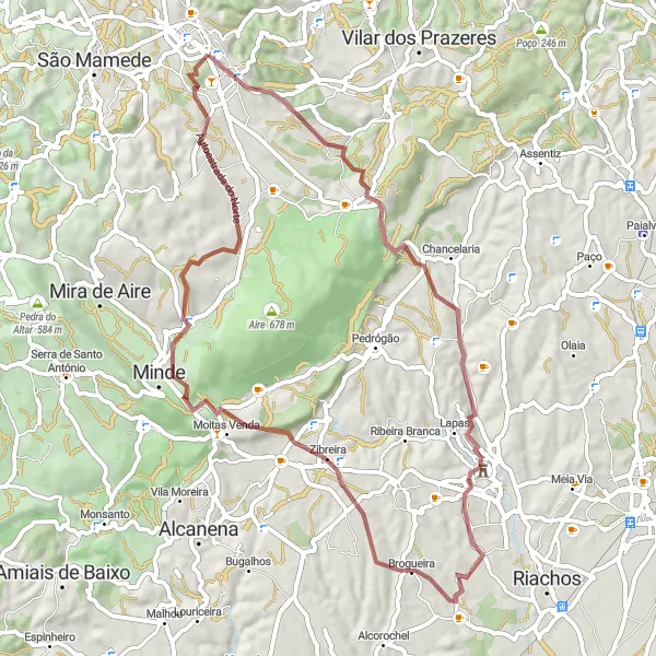 Map miniature of "Dinosaur Adventure Ride" cycling inspiration in Centro (PT), Portugal. Generated by Tarmacs.app cycling route planner