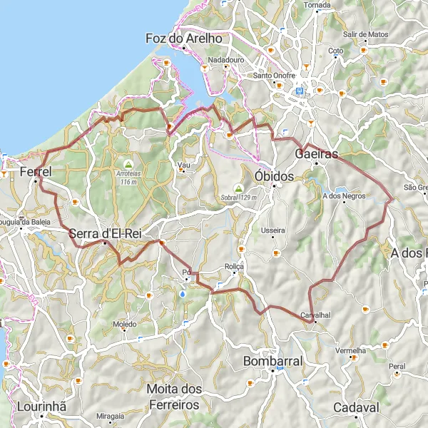 Miniatura do mapa de inspiração para ciclismo "Aventura Off-Road nas Estradas Menos Percorridas" em Centro (PT), Portugal. Gerado pelo planejador de rotas de ciclismo Tarmacs.app