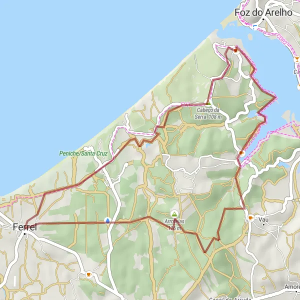 Miniatura do mapa de inspiração para ciclismo "Cabeço da Serra Gravel Adventure" em Centro (PT), Portugal. Gerado pelo planejador de rotas de ciclismo Tarmacs.app