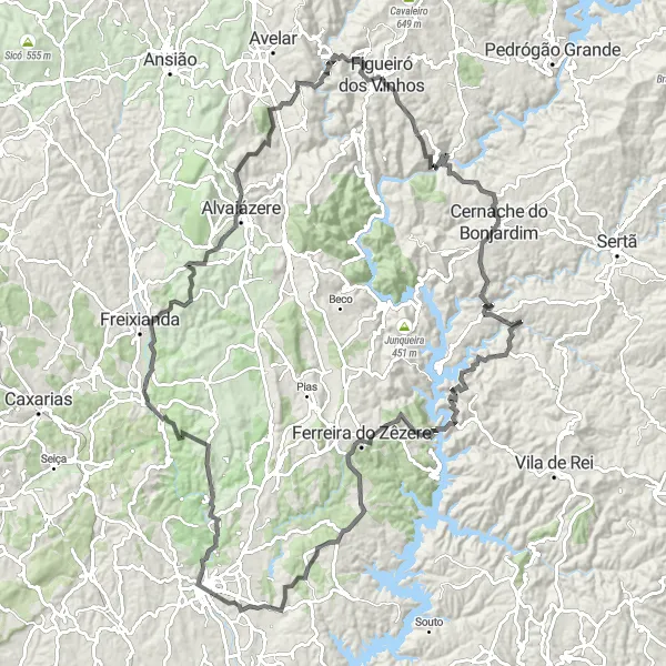 Miniatura do mapa de inspiração para ciclismo "Circuito da Lagoa Azul" em Centro (PT), Portugal. Gerado pelo planejador de rotas de ciclismo Tarmacs.app