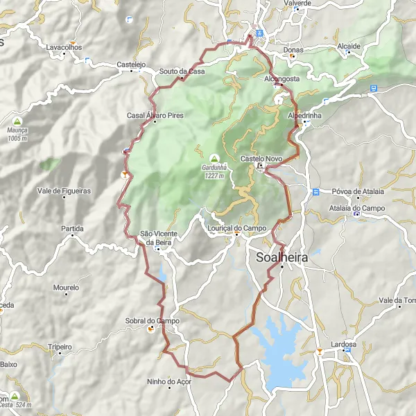 Map miniature of "Gravel Adventure" cycling inspiration in Centro (PT), Portugal. Generated by Tarmacs.app cycling route planner