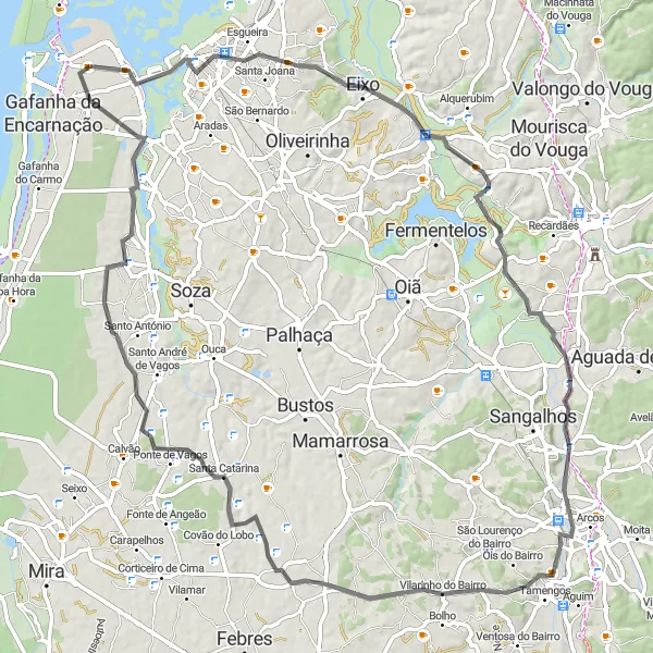 Miniatura do mapa de inspiração para ciclismo "Rota das Aldeias de Coimbra" em Centro (PT), Portugal. Gerado pelo planejador de rotas de ciclismo Tarmacs.app