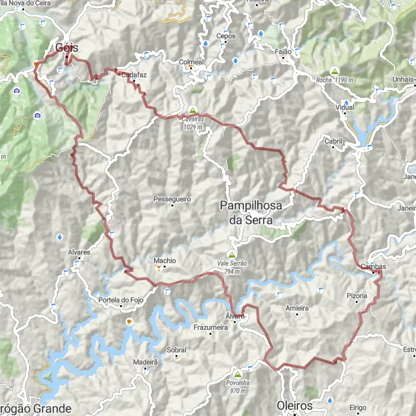 Miniatura do mapa de inspiração para ciclismo "Circuito Gravel de Góis e Cabeço do Vale da Piçarra" em Centro (PT), Portugal. Gerado pelo planejador de rotas de ciclismo Tarmacs.app