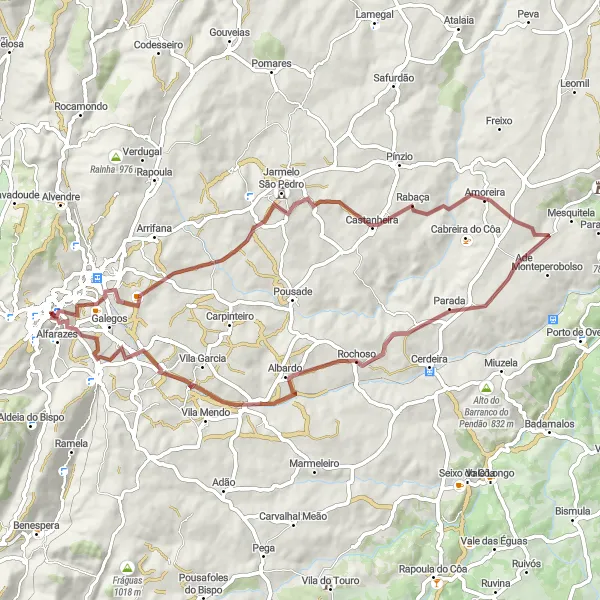 Miniatura do mapa de inspiração para ciclismo "Circuito das Montanhas" em Centro (PT), Portugal. Gerado pelo planejador de rotas de ciclismo Tarmacs.app