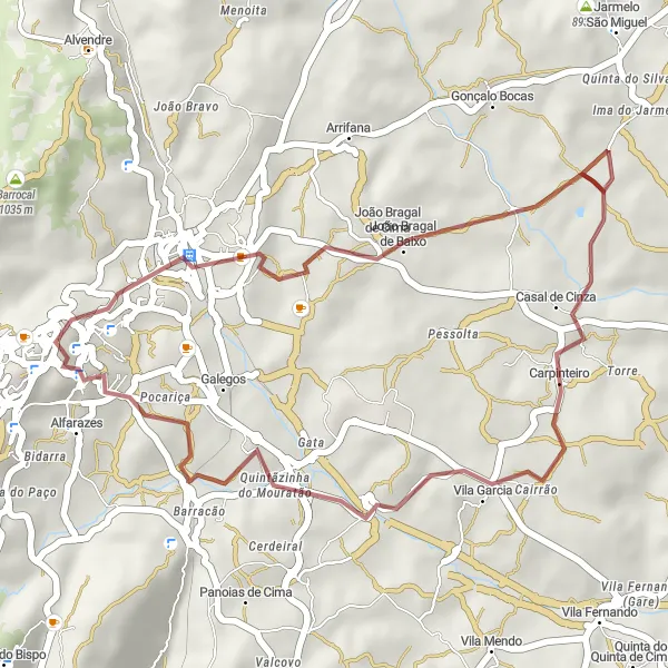 Miniatura do mapa de inspiração para ciclismo "Trilho do Pelourinho da Guarda" em Centro (PT), Portugal. Gerado pelo planejador de rotas de ciclismo Tarmacs.app
