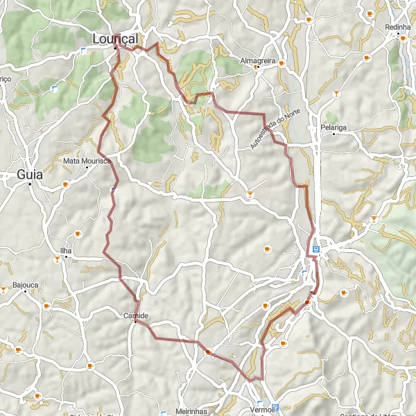 Miniatura do mapa de inspiração para ciclismo "Trilho da Natureza" em Centro (PT), Portugal. Gerado pelo planejador de rotas de ciclismo Tarmacs.app