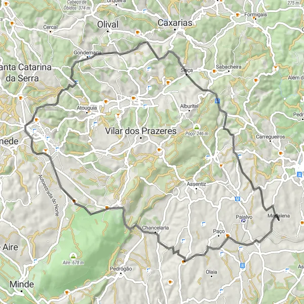 Miniatura do mapa de inspiração para ciclismo "Rota de Estrada até Miradouro da Estação" em Centro (PT), Portugal. Gerado pelo planejador de rotas de ciclismo Tarmacs.app