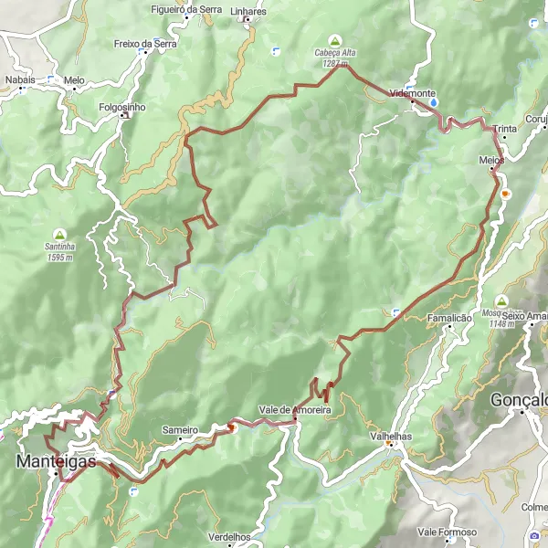 Miniatura do mapa de inspiração para ciclismo "Aventura nas Estradas de Gravel" em Centro (PT), Portugal. Gerado pelo planejador de rotas de ciclismo Tarmacs.app