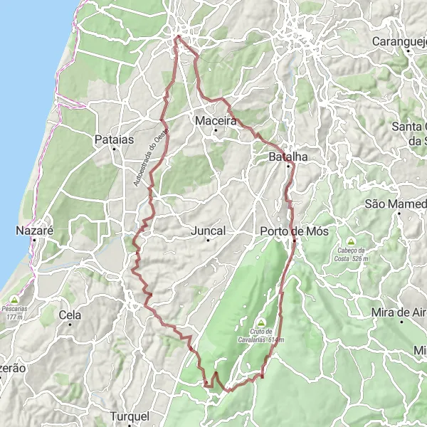 Miniatura do mapa de inspiração para ciclismo "Aventura nas Estradas de Terra" em Centro (PT), Portugal. Gerado pelo planejador de rotas de ciclismo Tarmacs.app