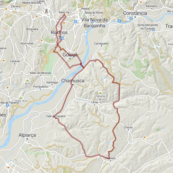 Miniatura do mapa de inspiração para ciclismo "Rota de Gravel até Meia Via" em Centro (PT), Portugal. Gerado pelo planejador de rotas de ciclismo Tarmacs.app