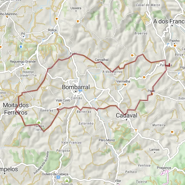 Miniatura do mapa de inspiração para ciclismo "Rota dos Moinhos e Serras" em Centro (PT), Portugal. Gerado pelo planejador de rotas de ciclismo Tarmacs.app