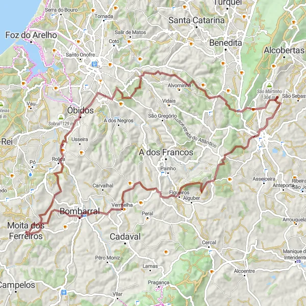 Miniatura do mapa de inspiração para ciclismo "Rota dos Vales e Montes" em Centro (PT), Portugal. Gerado pelo planejador de rotas de ciclismo Tarmacs.app